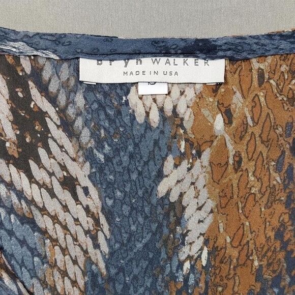 Bryn Walker Top 100% Silk Sheer Oversized Sz S Cap Sleeve Made in USA Lagenlook - Picture 7 of 11